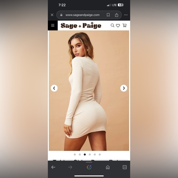 Sage&Paige Taking Sides Wrap Dress Beige - Picture 2 of 10